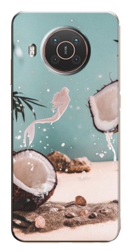 Чехол с картинкой "Половинки кокоса" для Nokia X10