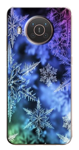 Чехол с печатью "Разноцветные снежинки" для Nokia X10