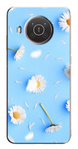 Чехол с печатью "Ромашковый фон" для Nokia X10