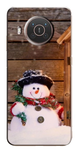 Чехол с принтом "Рождественский снеговик" для Nokia X10