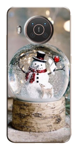 Чехол с принтом "Снеговик в шаре" для Nokia X10