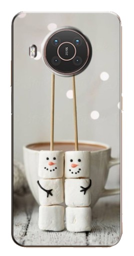 Чехол с принтом "Снеговики из зефира" для Nokia X10