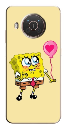 Чехол с печатью "СпанчБоб с шариком" для Nokia X10