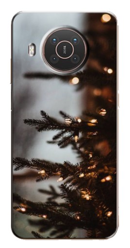 Чехол с печатью "Елка с гирляндой" для Nokia X10