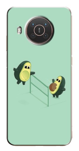 Чехол с картинкой "Авокадо волейболисты " для Nokia X20