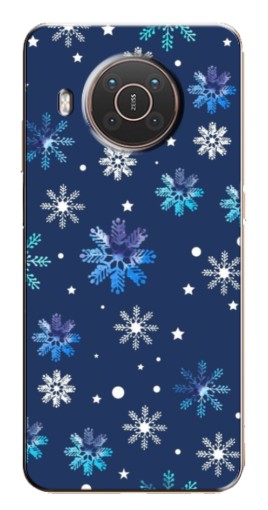 Силиконовый чехол с изображением "Фон с снежинками" для Nokia X20