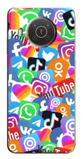 Чехол с принтом "Яркие иконки" для Nokia X20
