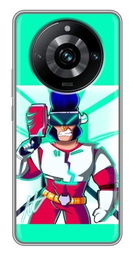 Чехол с печатью "Булл в очках" для Realme 11 Pro Plus