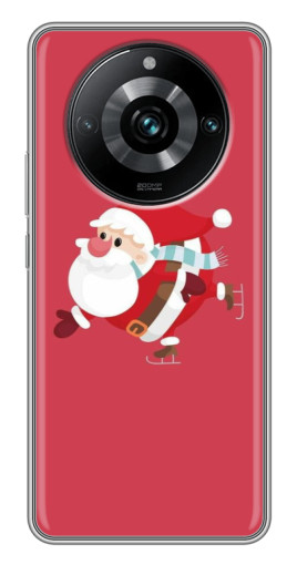 Чехол с принтом "Дед Мороз на коньках" для Realme 11 Pro Plus
