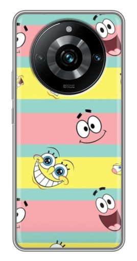 Чехол с принтом "Мордашки" для Realme 11 Pro Plus