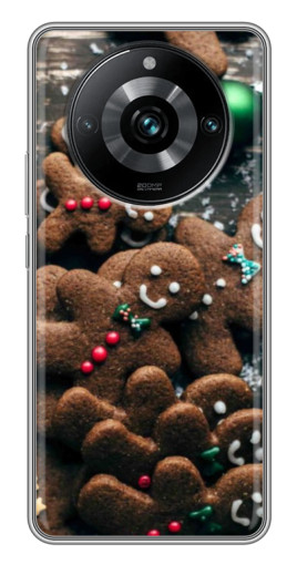 Силиконовый чехол с изображением "Новогодние человечки" для Realme 11 Pro Plus