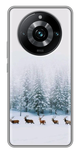 Чехол с картинкой "Олени в лесу" для Realme 11 Pro Plus