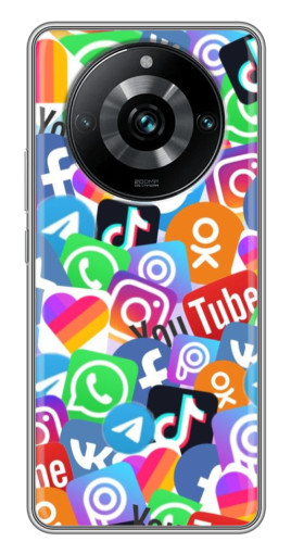 Чехол с картинкой "Яркие иконки" для Realme 11 Pro Plus
