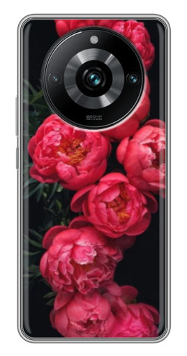 Силиконовый чехол с изображением "Яркие пионы" для Realme 11 Pro Plus