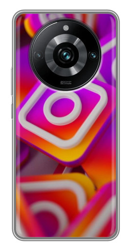 Чехол с принтом "Значки Инстаграм" для Realme 11 Pro Plus
