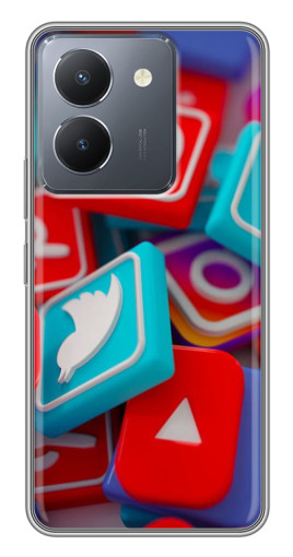 Силиконовый чехол с изображением "3Д эффект" для VIVO Y36