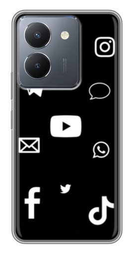 Чехол с печатью "Белые иконки" для VIVO Y36