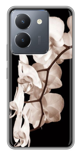 Чехол с печатью "Черно-белая орхидея" для VIVO Y36