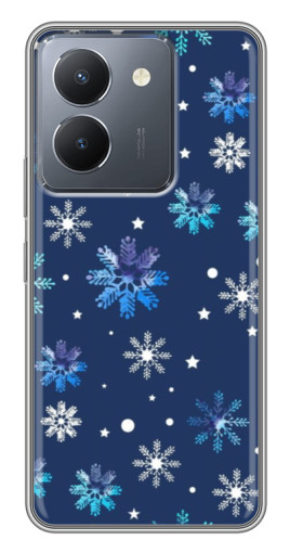 Чехол с печатью "Фон с снежинками" для VIVO Y36