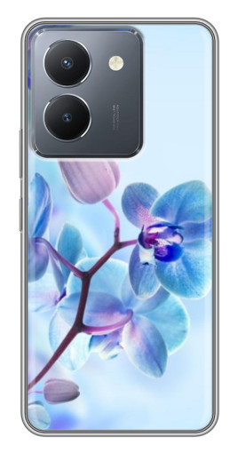 Чехол с печатью "Голубые орхидеи" для VIVO Y36