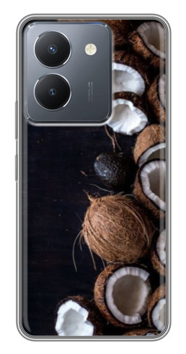 Чехол с печатью "Кокосы на черном" для VIVO Y36