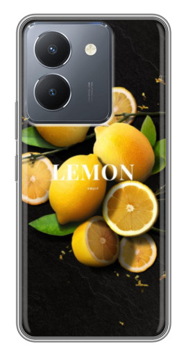 Силиконовый чехол с изображением "Лимон на черном" для VIVO Y36