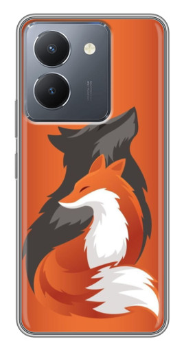 Силиконовый чехол с изображением "Лиса ART" для VIVO Y36