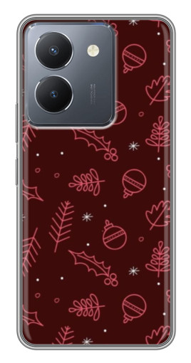 Силиконовый чехол с изображением "Листочки и шары" для VIVO Y36
