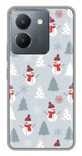Чехол с печатью "Новогодний фон" для VIVO Y36