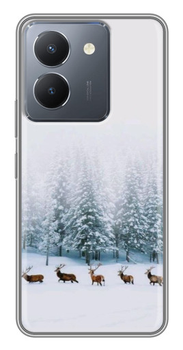 Чехол с печатью "Олени в лесу" для VIVO Y36