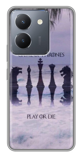 Силиконовый чехол с изображением "Play or Die" для VIVO Y36