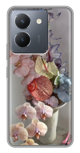 Чехол с печатью "Разноцветные орхидеи" для VIVO Y36