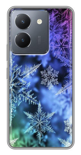Чехол с печатью "Разноцветные снежинки" для VIVO Y36