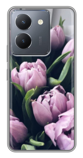Чехол с печатью "Сиреневые тюльпаны" для VIVO Y36