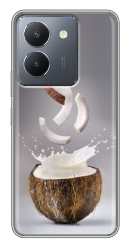 Силиконовый чехол с изображением "Стакан кокоса" для VIVO Y36