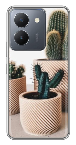 Силиконовый чехол с изображением "стильные кактусы" для VIVO Y36