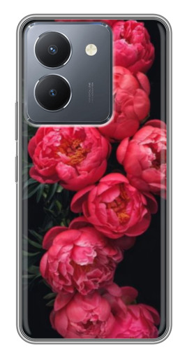 Силиконовый чехол с изображением "Яркие пионы" для VIVO Y36