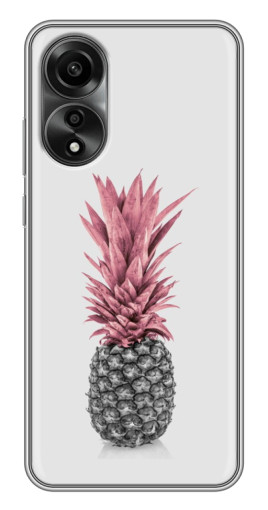 Силиконовый чехол с изображением "Чёрно-белый ананас" для OPPO A78 (4G)