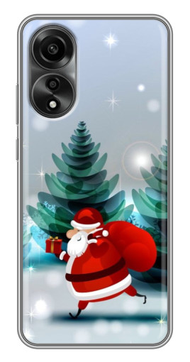 Чехол с картинкой "Дед Мороз с подарком" для OPPO A78 (4G)