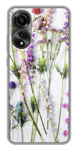 Силиконовый чехол с изображением "Фон полевых цветов" для OPPO A78 (4G)