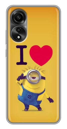 Чехол с печатью "I Love Minion" для OPPO A78 (4G)