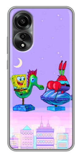 Силиконовый чехол с изображением "Крабс и Спанч Боб" для OPPO A78 (4G)
