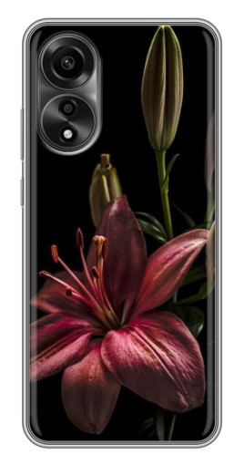 Силиконовый чехол с изображением "Красная лилия " для OPPO A78 (4G)