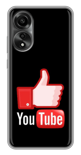 Силиконовый чехол с изображением "Лайк YouTube" для OPPO A78 (4G)