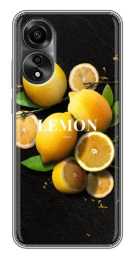 Чехол с принтом "Лимон на черном" для OPPO A78 (4G)