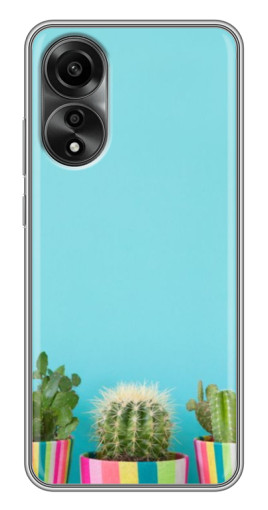Силиконовый чехол с изображением "Маленькие кактусы" для OPPO A78 (4G)