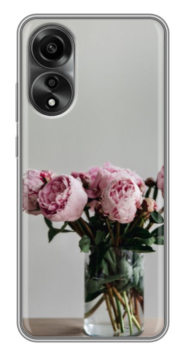Чехол с принтом "Пионы в вазе" для OPPO A78 (4G)