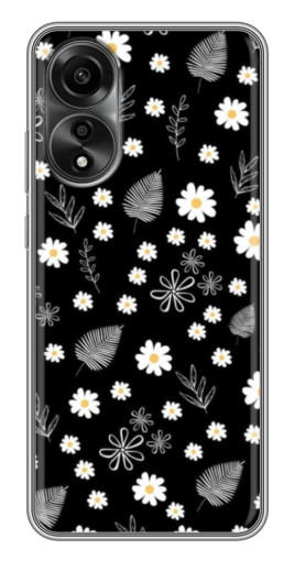 Чехол с печатью "Ромашки на черном" для OPPO A78 (4G)