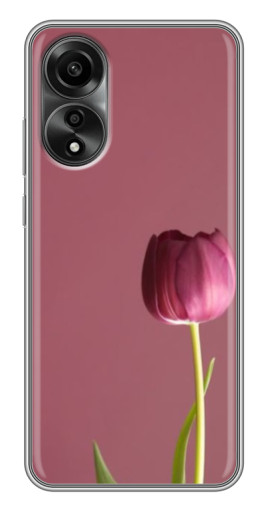 Силиконовый чехол с изображением "Розовый тюльпан" для OPPO A78 (4G)