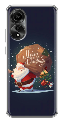 Силиконовый чехол с изображением "Санта с подарками" для OPPO A78 (4G)